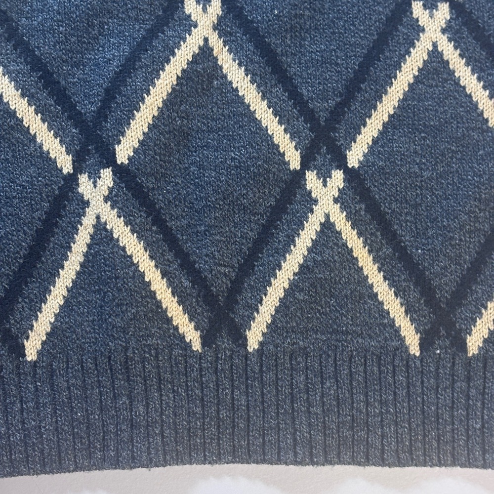 Vintage 90s Munsingwear Argyle Sweater Mens Large Crew Neck Pullover Knit - Picture 10 of 11